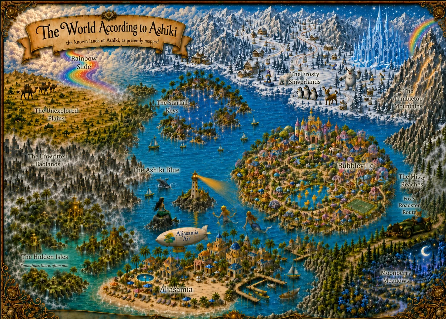 The World According to Ashiki — map of the known lands