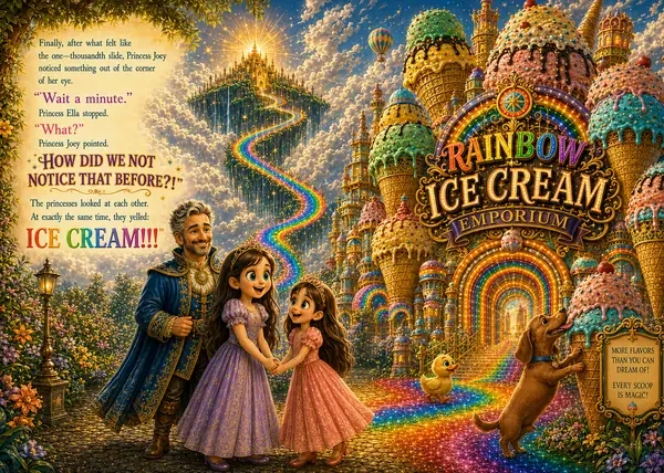 A rainbow ice cream celebration
