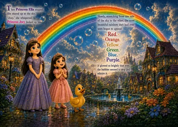 The rainbow appears over Bubbleville